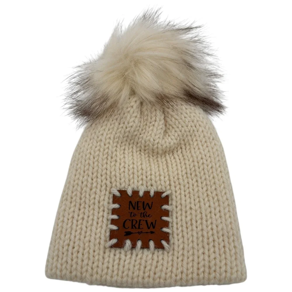 Unbranded Infant Beanie New To The Crew Pom Pom Hat Infant Cream